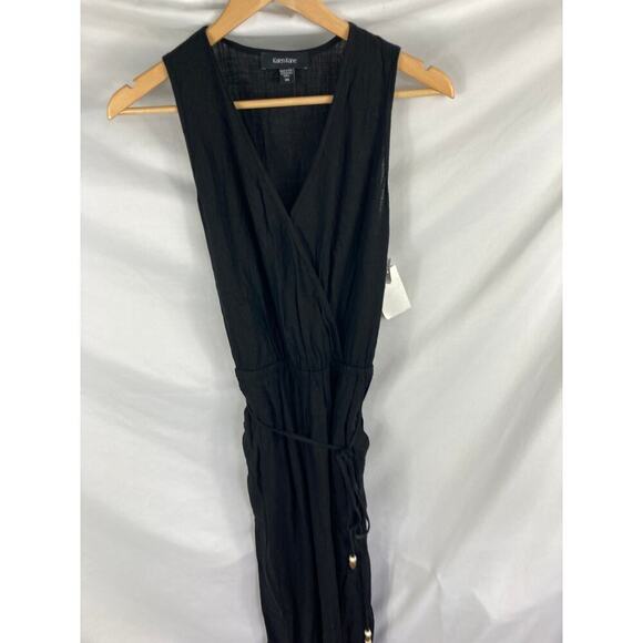 NWT Karen Kane Sleeveless Linen Blend Crop Jumpsuit Black Size XS - Picture 3 of 6